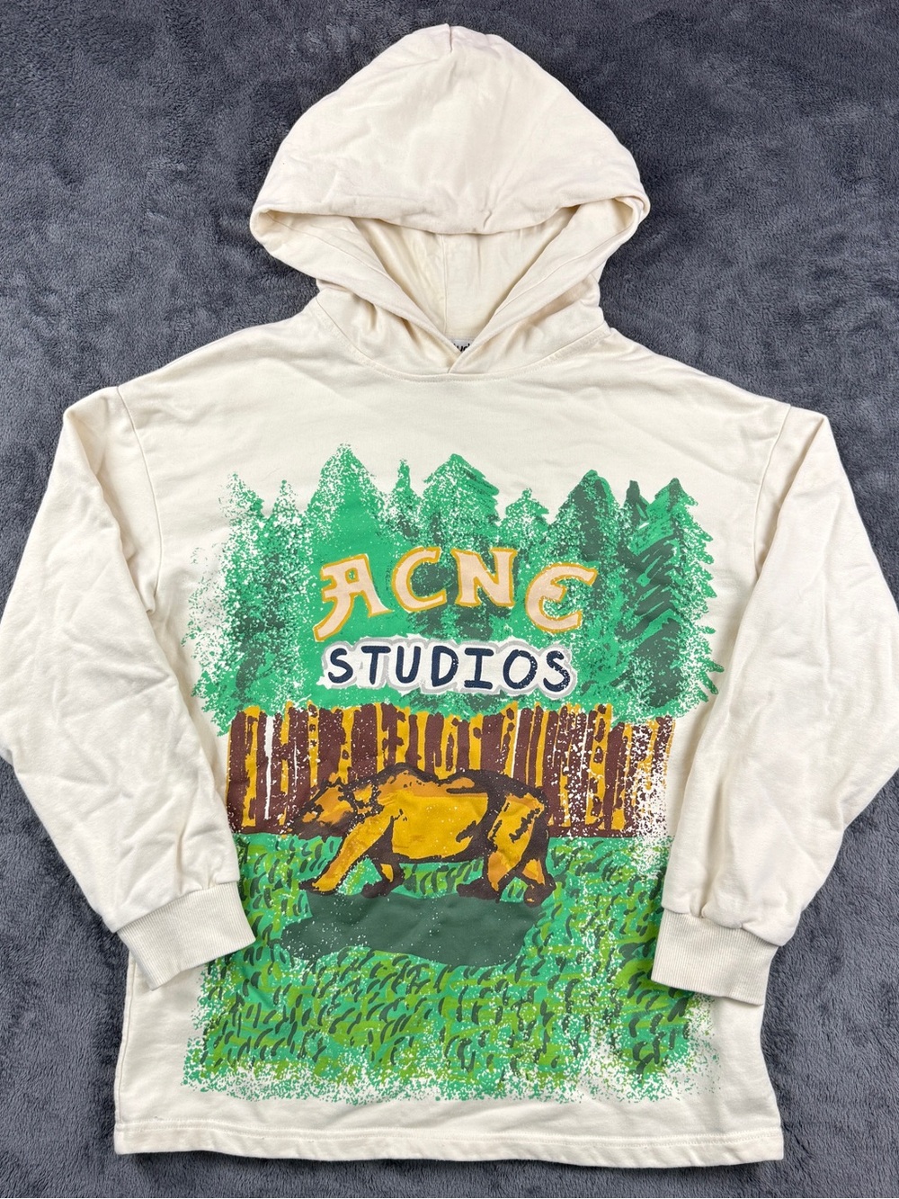 Acne Studio Grant Levy Edition Fikka Bear Hoodie Size S Designer Streetwear